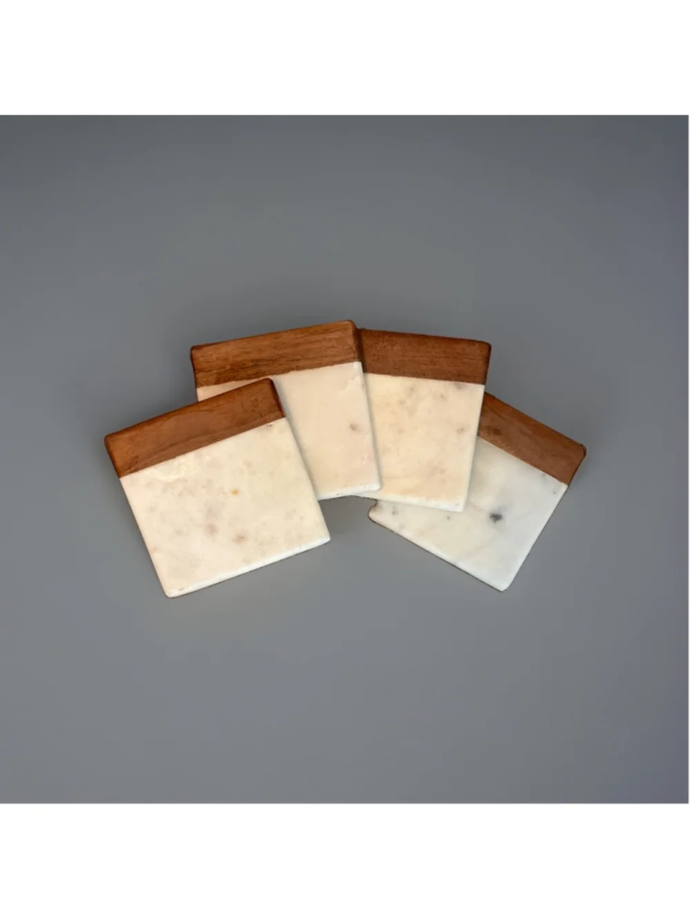 High End Marble/wood MCM Luxury Coasters, Heavy Lot Of 4